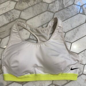 Nike Women's White and Yellow Sports Bra